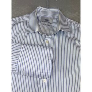 Charles Tyrwhitt Mens 17.5X36 Non Iron Slim Fit Striped French Cuff Dress Shirt